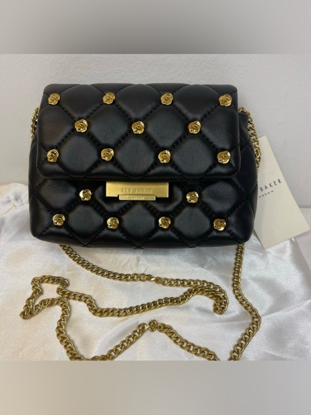 Ted Baker Ginn Quilted Sheep Grain Leather Crossbody Bag NWT